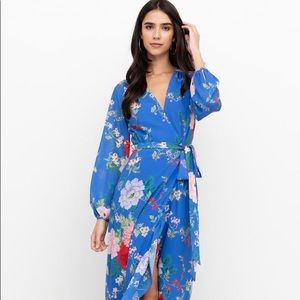 Yumi Kim Blue Floral Wrap Maxi Dress